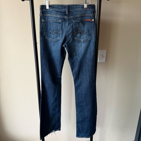7 For All Mankind Dark Blue Boot Cut Jeans - Picture 3 of 4
